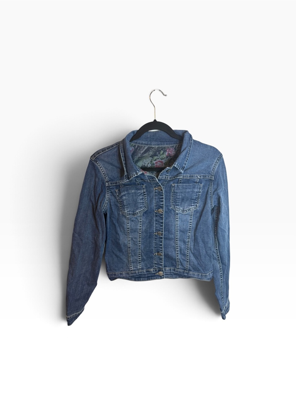 Venus Reversible Floral Stretch Denim Jacket